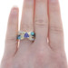 Yellow Gold Tanzanite, Opal, & Onyx Ring - 14k Trillion 1.24ctw Yellow Gold Tanzanite, Opal, & Onyx Ring - 14k Trillion 1.24ctw