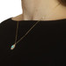 Yellow Gold Turquoise Pearl Diamond Dbl Halo Necklace 14k Oval Cab .10ctw Adjust