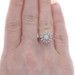 White Gold Diamond Vintage Cluster Cocktail Halo Ring - 14k Round .17ctw Flower