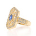 Yellow Gold Sapphire Diamond Halo Ring - 14k Oval 1.14ctw Milgrain Yellow Gold Sapphire Diamond Halo Ring - 14k Oval 1.14ctw Milgrain
