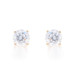 Yellow Gold Cubic Zirconia Stud Earrings - 14k Round Brilliant 2.06ctw Pierced Yellow Gold Cubic Zirconia Stud Earrings - 14k Round Brilliant 2.06ctw Pierced