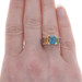 Yellow Gold Topaz Peridot Citrine Five-Stone Ring - 14k Emerald Cut 4.88ctw Yellow Gold Topaz Peridot Citrine Five-Stone Ring - 14k Emerald Cut 4.88ctw