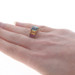 Yellow Gold Topaz Peridot Citrine Five-Stone Ring - 14k Emerald Cut 4.88ctw Yellow Gold Topaz Peridot Citrine Five-Stone Ring - 14k Emerald Cut 4.88ctw