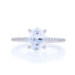 White Gold Semi-Mount Engagement Ring - 14k Oval Dias .20ctw CZ fits ~8x6mm White Gold Semi-Mount Engagement Ring - 14k Oval Dias .20ctw CZ fits ~8x6mm