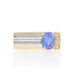 Yellow Gold Tanzanite & Diamond Band - 14k Oval .93ctw Squared Shank Ring Yellow Gold Tanzanite & Diamond Band - 14k Oval .93ctw Squared Shank Ring