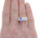 Yellow Gold Tanzanite & Diamond Band - 14k Oval .93ctw Squared Shank Ring Yellow Gold Tanzanite & Diamond Band - 14k Oval .93ctw Squared Shank Ring