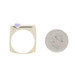 Yellow Gold Tanzanite & Diamond Band - 14k Oval .93ctw Squared Shank Ring Yellow Gold Tanzanite & Diamond Band - 14k Oval .93ctw Squared Shank Ring