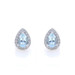 White Gold Aquamarine Diamond Halo Stud Earrings - 14k Pear .82ctw Pierced White Gold Aquamarine Diamond Halo Stud Earrings - 14k Pear .82ctw Pierced