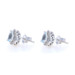 White Gold Aquamarine Diamond Halo Stud Earrings - 14k Pear .82ctw Pierced White Gold Aquamarine Diamond Halo Stud Earrings - 14k Pear .82ctw Pierced
