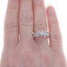 White Gold Diamond Cluster Bypass Engagement Ring - 14k Princess & Round .25ctw White Gold Diamond Cluster Bypass Engagement Ring - 14k Princess & Round .25ctw