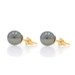 Yellow Gold Cultured Pearl Stud Earrings - 18k Tahitian Yellow Gold Cultured Pearl Stud Earrings - 18k Tahitian