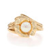 Yellow Gold Cultured Pearl Vintage Solitaire Ring - 14k Flower Yellow Gold Cultured Pearl Vintage Solitaire Ring - 14k Flower