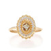 Yellow Gold Diamond Vintage Halo Ring - 14k Round Brilliant .24ctw