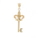 Yellow Gold Fleur-de-lis Skeleton Key Pendant - 14k Yellow Gold Fleur-de-lis Skeleton Key Pendant - 14k