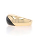 Kabana Onyx Solitaire Band - Yellow Gold 14k Abstract Ring Sz 5 1/2