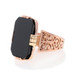 Rose Gold Onyx Victorian Cocktail Solitaire Ring - 10k Scrollwork Antique Rose Gold Onyx Victorian Cocktail Solitaire Ring - 10k Scrollwork Antique