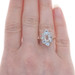 Yellow Gold Aquamarine Cluster Cocktail Halo Ring -14k Oval & Rnd 2.63ctw Flower Yellow Gold Aquamarine Cluster Cocktail Halo Ring -14k Oval & Rnd 2.63ctw Flower