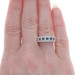 White Gold Sapphire Diamond Band - 14k Square .84ctw Five-Stone Ring Sz 8 1/2 White Gold Sapphire Diamond Band - 14k Square .84ctw Five-Stone Ring Sz 8 1/2