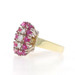 Yellow Gold Diamond Ruby Vintage Cluster Halo Cocktail Ring - 14k Round 1.37ctw Yellow Gold Diamond Ruby Vintage Cluster Halo Cocktail Ring - 14k Round 1.37ctw
