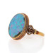 Yellow Gold Opal Edwardian Cocktail Solitaire Ring - 14k Oval Antique Milgrain