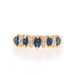 Yellow Gold Sapphire Diamond Ring - 14k Marquise .95ctw Tiered Five-Stone Yellow Gold Sapphire Diamond Ring - 14k Marquise .95ctw Tiered Five-Stone