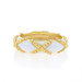 Yellow Gold White Enamel X Rope Band - 18k Nautical Ring Sz 54 1/2 Yellow Gold White Enamel X Rope Band - 18k Nautical Ring Sz 54 1/2