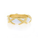 Yellow Gold White Enamel X Rope Band - 18k Nautical Ring Sz 54 1/2 Yellow Gold White Enamel X Rope Band - 18k Nautical Ring Sz 54 1/2