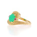 Yellow Gold Chrysoprase & Ruby Bypass Ring - 14k Oval Cabochon 1.15ctw Milgrain