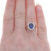 Yellow Gold Lab-Created Sapphire & Cubic Zirconia Halo Ring - 14k Oval 2.62ctw Yellow Gold Lab-Created Sapphire & Cubic Zirconia Halo Ring - 14k Oval 2.62ctw