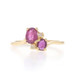 Yellow Gold Ruby Diamond Bypass Ring - 14k Oval .55ctw Two-Stone Yellow Gold Ruby Diamond Bypass Ring - 14k Oval .55ctw Two-Stone