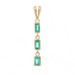 Yellow Gold Emerald Three-Stone Dangle Pendant - 18k Emerald .86ctw Bezel Set Yellow Gold Emerald Three-Stone Dangle Pendant - 18k Emerald .86ctw Bezel Set
