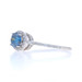 White Gold Blue Diamond Halo Ring - 14k Rnd 1.09ctw Cathedral Engagement Treated White Gold Blue Diamond Halo Ring - 14k Rnd 1.09ctw Cathedral Engagement Treated