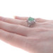 White Gold Emerald, Ruby, & Diamond Halo Ring - 14k Emerald Cut 1.54ctw White Gold Emerald, Ruby, & Diamond Halo Ring - 14k Emerald Cut 1.54ctw