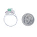 White Gold Emerald, Ruby, & Diamond Halo Ring - 14k Emerald Cut 1.54ctw White Gold Emerald, Ruby, & Diamond Halo Ring - 14k Emerald Cut 1.54ctw