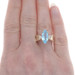 Yellow Gold Blue Topaz Cocktail Solitaire Ring - 14k Marquise 2.50ct