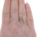 Yellow Gold Opal Diamond Bypass Ring - 14k Inlay Geometric Yellow Gold Opal Diamond Bypass Ring - 14k Inlay Geometric