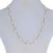 White Gold Cultured Pearl Station Necklace 17" - 14k Box Chain Italy White Gold Cultured Pearl Station Necklace 17" - 14k Box Chain Italy