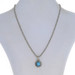 David Yurman Blue Topaz Solitaire Enhancer Box Necklace 15 3/4" 925 & Gold 14k