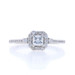 White Gold Diamond Halo Engagement Ring - 14k Princess .44ctw Cathedral