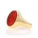 Yellow Gold Carnelian Crest Signet Men's Ring - 18k Intaglio Coat of Arms Yellow Gold Carnelian Crest Signet Men's Ring - 18k Intaglio Coat of Arms