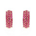 Yellow Gold Ruby Cluster J-Hook Earrings - 14k Round 1.50ctw Pierced