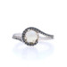 White Gold Cultured Pearl & Black Diamond Bypass Ring - 14k Swirl Treated White Gold Cultured Pearl & Black Diamond Bypass Ring - 14k Swirl Treated