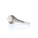 White Gold Cultured Pearl & Black Diamond Bypass Ring - 14k Swirl Treated White Gold Cultured Pearl & Black Diamond Bypass Ring - 14k Swirl Treated