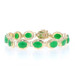 Yellow Gold Jadeite Link Bracelet 7" - 14k Oval Cabochon 8.45ctw Yellow Gold Jadeite Link Bracelet 7" - 14k Oval Cabochon 8.45ctw