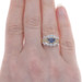 Yellow Gold Sapphire & Diamond Ring - 14k Oval .80ctw Scallop Latticework