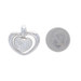 White Gold Pavé Diamond Heart Duo Cluster Enhancer Pendant 18k Round .80ctw Love White Gold Pavé Diamond Heart Duo Cluster Enhancer Pendant 18k Round .80ctw Love