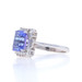White Gold Tanzanite & Diamond Halo Ring - 18k Emerald Cut 2.51ctw Cathedral White Gold Tanzanite & Diamond Halo Ring - 18k Emerald Cut 2.51ctw Cathedral