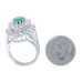 White Gold Lab-Created Emerald & Diamond Double Halo Ring - 14k Pear 3.53ctw