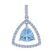 White Gold Aquamarine Diamond Halo Dangle Pendant - 14k Trillion 1.19ctw White Gold Aquamarine Diamond Halo Dangle Pendant - 14k Trillion 1.19ctw