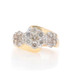 Yellow Gold Diamond Cluster Cocktail Bypass Ring - 14k Round 2.00ctw Floral
